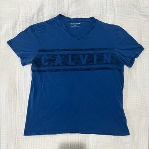 Calvin Klein Blue V Neck | Size Large